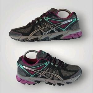 Asics Gel Sonoma Hiking Shoes Women's 9 Gray Purple Trail Running Jogging T774N